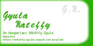 gyula mateffy business card