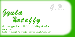 gyula mateffy business card